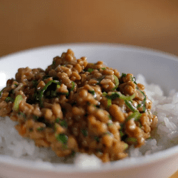 Cooked Natto With Rice